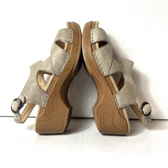 Dansko casual heel sandals mocha leather Womens EU 36 US 5.5 Sling Back Open Toe - Picture 6 of 12